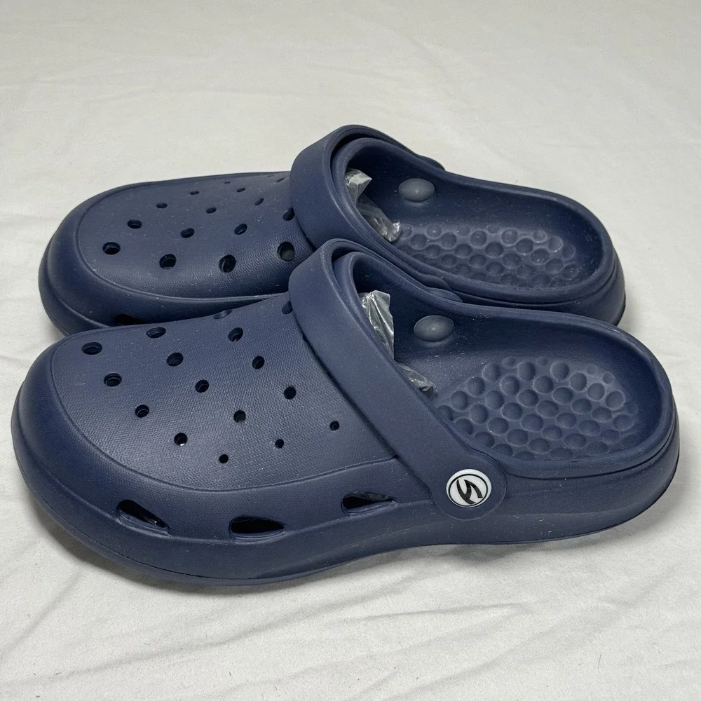 Kids Navy Blue Clogs Slides‎ Sandals Size US 4 EU 35 Slip On Lightweight Comfort